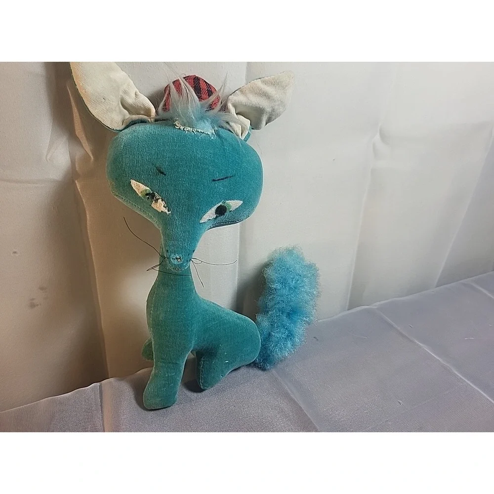 1965 Kamar Blue Scruffy Fox With Hat Rare